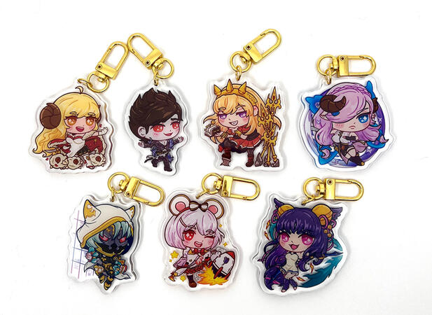 Acrylic charms of Granblue characters