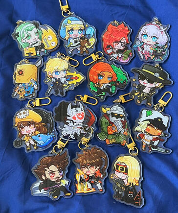 Acrylic charms of guilty gear strive characters