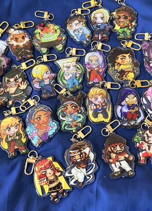 Acrylic charms of street fighter 6 characters